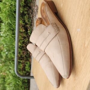 FRYE Ellie Tan/Beige Suede Mules Size 8.5